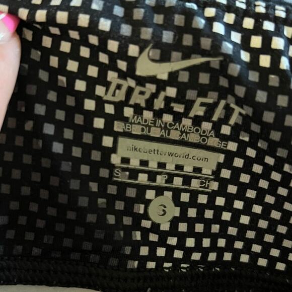 Nike Dri-Fit Speckled Black Compression Full Length Leggings Size Small - Picture 10 of 13